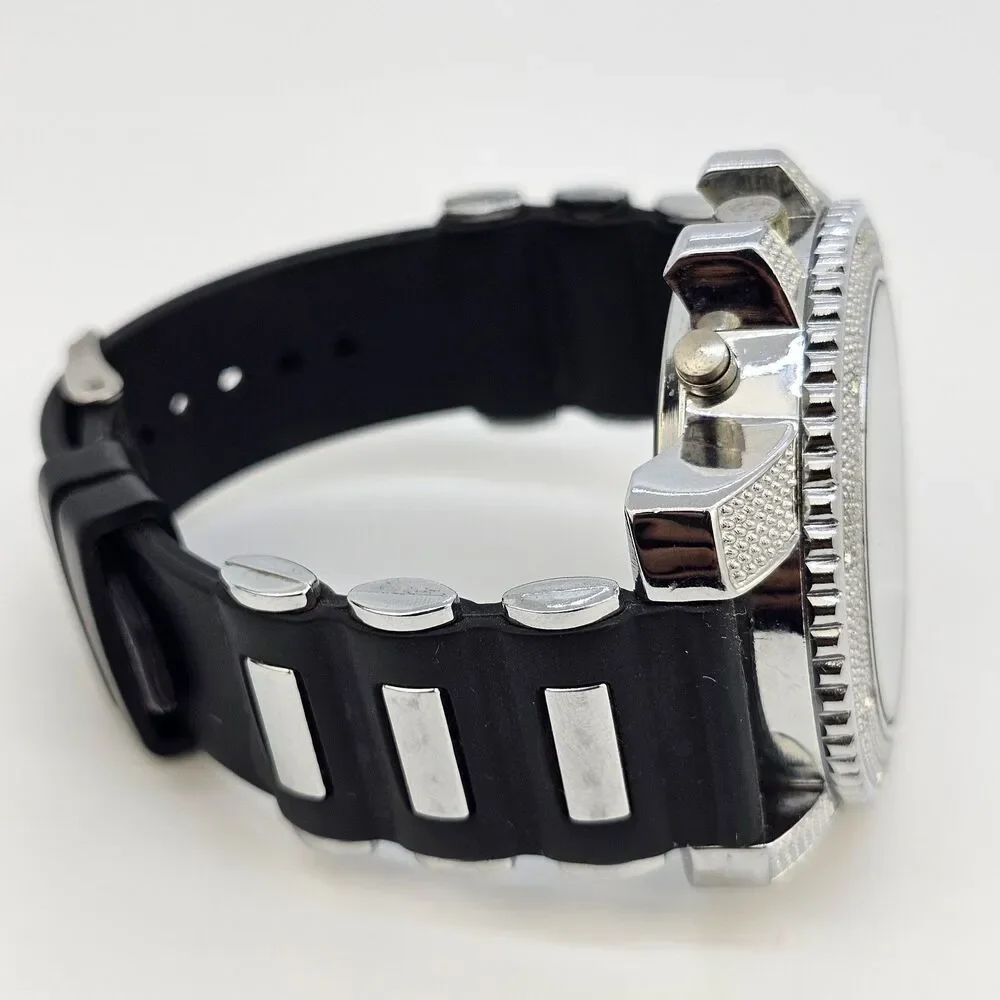Charles Raymond Men's Watch 52MM Gray Dial Black Plastic Bands‎ New Batteries